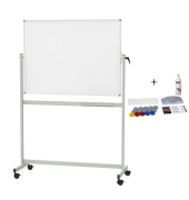 Stativdrehtafel-Whiteboard 6459284.SET, 120x90cm, kunststoffbeschichtet, Aluminiumrahmen