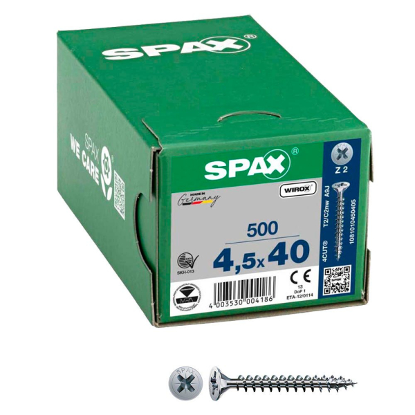 4003530004186 - Universalschrauben Z2 Senkkopf WIROX 1081010450405 45 mm x 40 mm 4003530004186 500 Stück 4003530004186 - Universalschrauben Z2 Senkkopf WIROX 1081010450405 45 mm x 40 mm 4003530004186 500 Stück