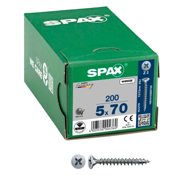 4003530004360 - Universalschrauben Z2 Senkkopf WIROX 1081010500705 5 mm x 70 mm 4003530004360 200 Stück 4003530004360 - Universalschrauben Z2 Senkkopf WIROX 1081010500705 5 mm x 70 mm 4003530004360 200 Stück