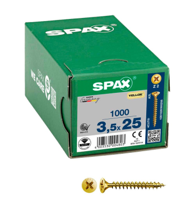 Universalschrauben Z2 Senkkopf YELLOX 1081020350255 3,5 mm x 25 mm