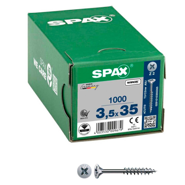 4003530009679 - Universalschrauben Z2 Senkkopf WIROX 0291010350355 35 mm x 35 mm 4003530009679 1000 Stück 4003530009679 - Universalschrauben Z2 Senkkopf WIROX 0291010350355 35 mm x 35 mm 4003530009679 1000 Stück