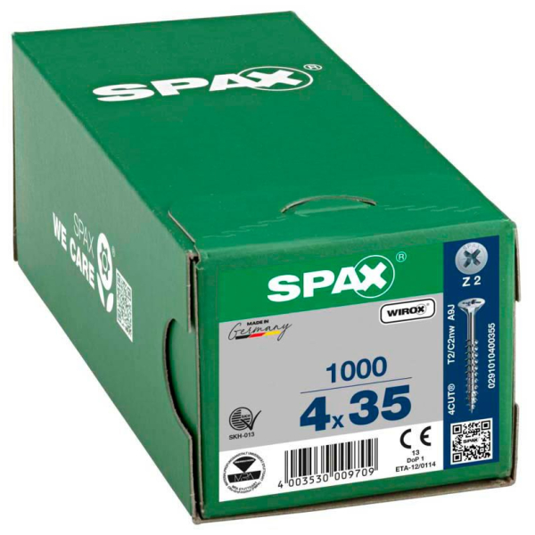 4003530009709 - Universalschrauben Z2 Senkkopf WIROX 0291010400355 4 mm x 35 mm 4003530009709 1000 Stück