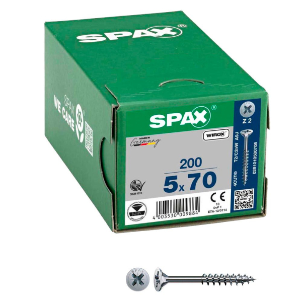 4003530009884 - Universalschrauben Z2 Senkkopf WIROX 0291010500705 5 mm x 70 mm 4003530009884 200 Stück 4003530009884 - Universalschrauben Z2 Senkkopf WIROX 0291010500705 5 mm x 70 mm 4003530009884 200 Stück