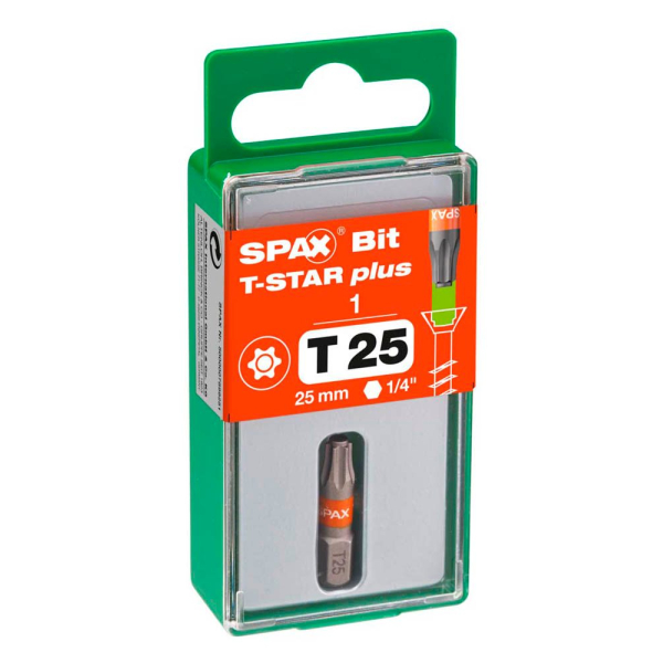 4003530190575 - Bit T-Star plus T25 1 Stück - size - color - Spax 4003530190575 - Bit T-Star plus T25 1 Stück - size - color - Spax