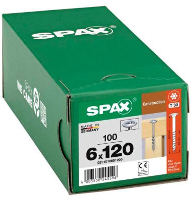 Holzbauschrauben T30 Tellerkopf WIROX 0251010601205 6 mm x 120 mm