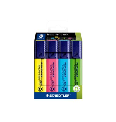 Textmarker Textsurfer classic 364, 364 C4, neongelb, neonpink, neonblau, neongrün, 1-5mm Keilspitze