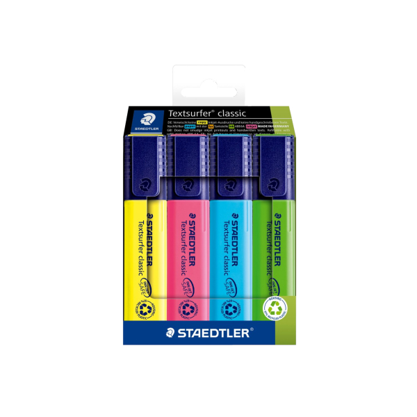 4007817109779 - Textmarker Textsurfer classic 364 364 C4 Pack neongelb neonpink neonblau neongrün 1-5mm Keilspitze 4007817109779 Staedtle 4 Stück 4007817109779 - Textmarker Textsurfer classic 364 364 C4 Pack neongelb neonpink neonblau neongrün 1-5mm Keilspitze 4007817109779 Staedtle 4 Stück