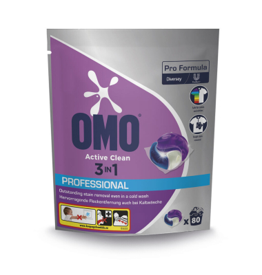 Waschmittel 101110034 Professional Active Clean 3 in 1, Kapseln, 80 St&uuml;ck, bis 80 Waschladungen