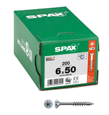 Universalschrauben T30 Senkkopf WIROX 0191010600505 6 mm x 50 mm