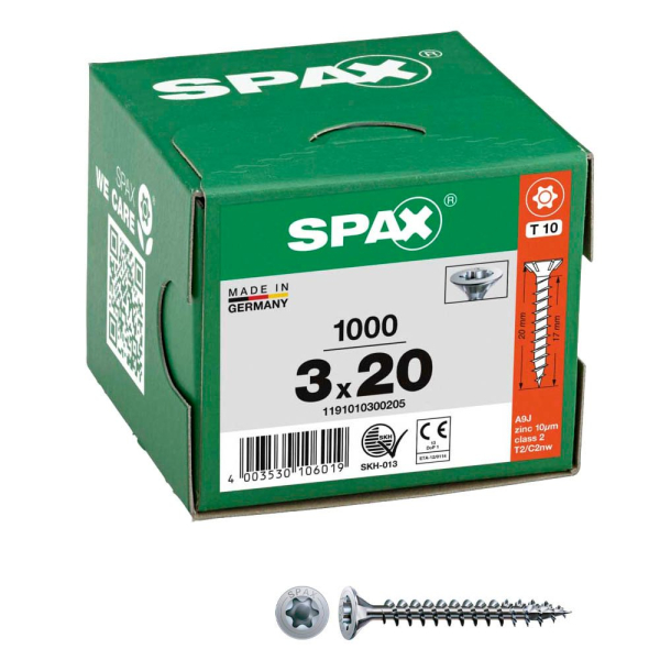 4003530106019 - Universalschrauben T10 Senkkopf WIROX 1191010300205 3 mm x 20 mm 4003530106019 1000 Stück 4003530106019 - Universalschrauben T10 Senkkopf WIROX 1191010300205 3 mm x 20 mm 4003530106019 1000 Stück