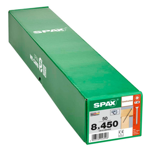 4003530246098 - Holzbauschrauben T40 Senkkopf WIROX 1201010804505 8 mm x 450 mm 4003530246098 50 Stück 4003530246098 - Holzbauschrauben T40 Senkkopf WIROX 1201010804505 8 mm x 450 mm 4003530246098 50 Stück