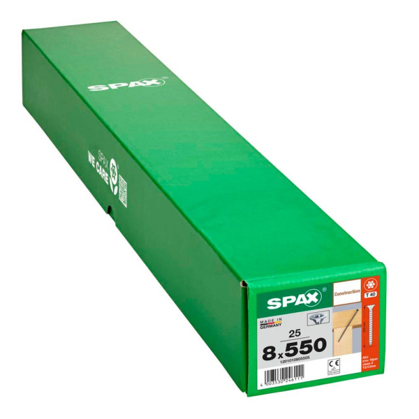 4003530246111 - Holzbauschrauben T40 Senkkopf WIROX 1201010805505 8 mm x 550 mm 4003530246111 25 Stück 4003530246111 - Holzbauschrauben T40 Senkkopf WIROX 1201010805505 8 mm x 550 mm 4003530246111 25 Stück