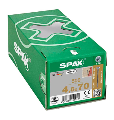 Verlegeschrauben T20 Senkkopf WIROX 0541010450705 4,5 mm x 70 mm