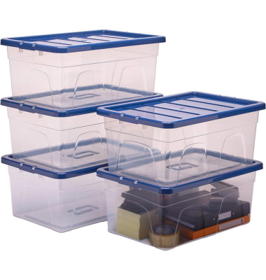 Aufbewahrungsbox 100135772, Kunststoff transparent/blau