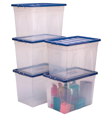 Aufbewahrungsbox 100135773, Kunststoff transparent/blau