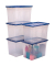 Aufbewahrungsbox 100135773, Kunststoff transparent/blau