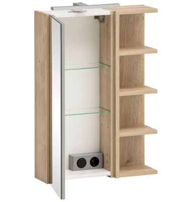 Spiegelschrank Mads 159670 weiß, weiß-eiche 50,3 x 16,0 x 74,4 cm