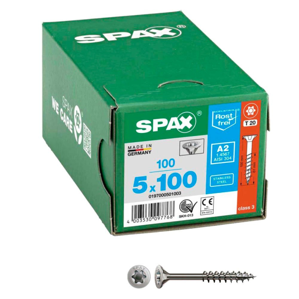 4003530097768 - Universalschrauben T20 Senkkopf Edelstahl A2 0197000501003 5 mm x 100 mm 4003530097768 100 Stück 4003530097768 - Universalschrauben T20 Senkkopf Edelstahl A2 0197000501003 5 mm x 100 mm 4003530097768 100 Stück