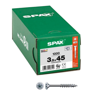 Universalschrauben T20 Senkkopf WIROX 0191010350455 3,5 mm x 45 mm
