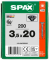 Universalschrauben T20 Senkkopf BLAX 1191040350203 3,5 mm x 20 mm