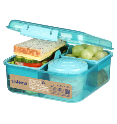 Brotdose Bento W&uuml;rfel, 02168512, farbig sortiert, ohne, 1 Set, 1,25 L