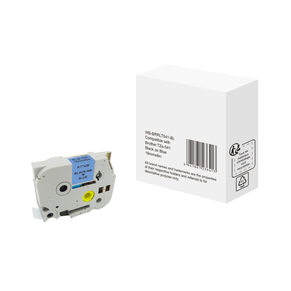 6941881236413 -  Schriftband WBBRRLT541BL 18mm x 8m schwarz blau laminiert kompatibel zu PP-touch TZe-541 6941881236413 without brand