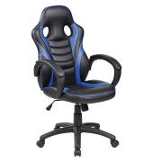 Gaming Stuhl STUDENT, blau/schwarz / schwarz, mit Armlehnen, bis 100kg, mit Kopfst&uuml;tze