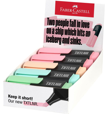 Textmarker TXTLNR Mini Pastell A, 154211, Packung, 2x pastell-gr&uuml;n/pastell-blau/pastell-orange/4x pastell-rosa, 1-5mm Keilspitze