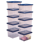 Aufbewahrungsbox 100135771, Kunststoff transparent/blau