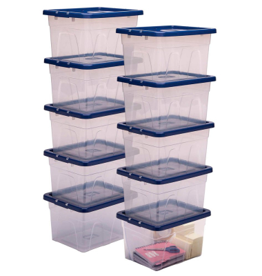 Aufbewahrungsbox 100135771, Kunststoff transparent/blau