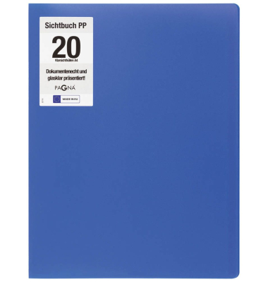 Sichtbuch 21009-07, blau, A4, Polypropylen(PP)