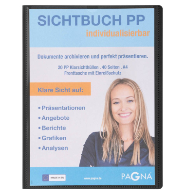 Sichtbuch 21011-01, schwarz, A4, Polypropylen(PP)
