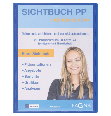Sichtbuch 21011-07, blau, A4, Polypropylen(PP)