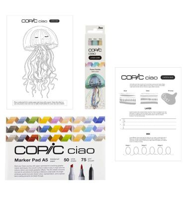 Ciao 2D Pastel Palette Starter Layoutmarker-Set farbsortiert 1,0 + 6,0 mm, 1 Set