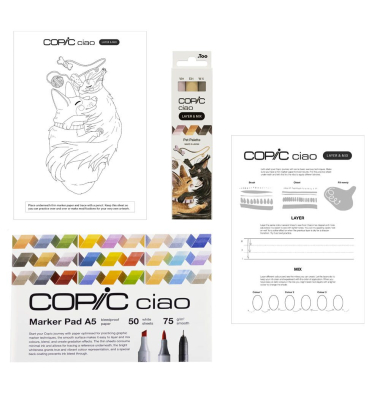 Ciao 2D Pet Palette Starter Layoutmarker-Set farbsortiert 1,0 + 6,0 mm, 1 Set