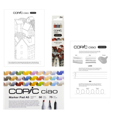 Ciao 3D Architect Palette Starter Layoutmarker-Set farbsortiert 1,0 + 6,0 mm, 1 Set