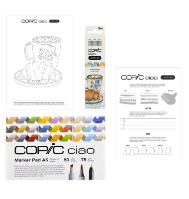 Ciao 3D Cozy Palette Starter Layoutmarker-Set farbsortiert 1,0 + 6,0 mm, 1 Set