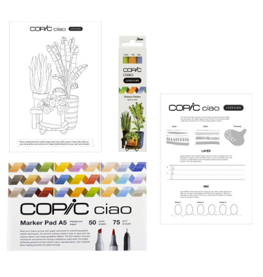 Ciao 3D Botanic Palette Starter Layoutmarker-Set farbsortiert 1,0 + 6,0 mm, 1 Set