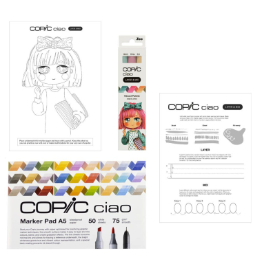 Ciao Vibrant Palette Starter Layoutmarker-Set farbsortiert 1,0 + 6,0 mm, 1 Set
