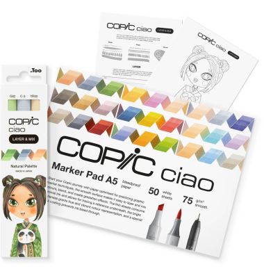 Ciao Natural Palette Starter Layoutmarker-Set farbsortiert 1,0 + 6,0 mm, 1 Set