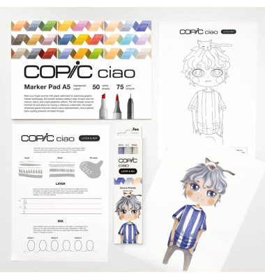 Ciao Serene Palette Starter Layoutmarker-Set farbsortiert 1,0 + 6,0 mm, 1 Set