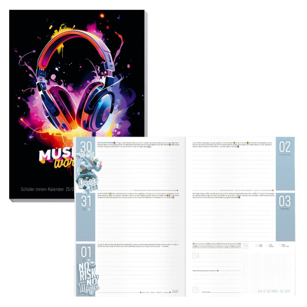 4029357097293 - Schülerkalender Music On World Off August 2025 - Juli 2026 schwarz 4029357097293 - Schülerkalender Music On World Off August 2025 - Juli 2026 schwarz