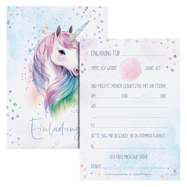 4029357108425 - 12 Verlag Einladungskarten DIN A6 Einhorn 4029357108425 12 Packung 4029357108425 - 12 Verlag Einladungskarten DIN A6 Einhorn 4029357108425 12 Packung