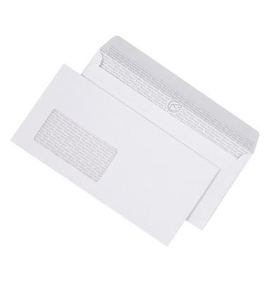 Briefumschlag 30005339, Din Lang, mit Fenster, haftklebend, 90g, wei&szlig;