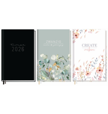 Buchkalender 9876-4, sortiert, 1 Woche / 2 Seiten, 11x16cm (A6+), 2026