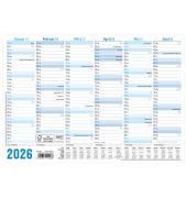 Tafelkalender A4 quer 2026 blau