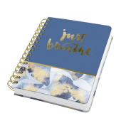 Notizbuch JN627, Spiral-Notizbuch, blau, A5, kariert, 120g, 120 Blatt / 240 Seiten
