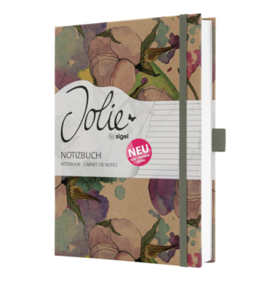 Notizbuch JN855, Jolie Pure Positivity, braun, A5, liniert, 100g, 96 Blatt / 192 Seiten