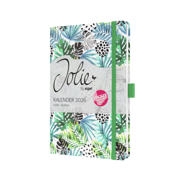 2 Stück Sigel Buchkalender J6355, grün, hellblau, 1 Woche / 2 Seiten, 13,5x20,3cm (A5) 4004360774706 Sigel