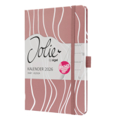 Buchkalender J6351, Jolie, ros&eacute;, 1 Woche / 2 Seiten, 13,5x20,3cm (A5), 2026